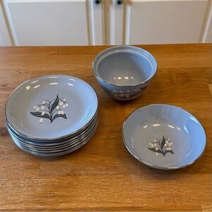 Vintage Homer Laughlin Skytone Stardust ‘Lily of the Valley’ - Serving Set